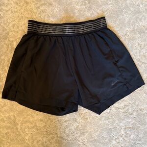 Nike Pro Black Athletic Shorts with Logo Band